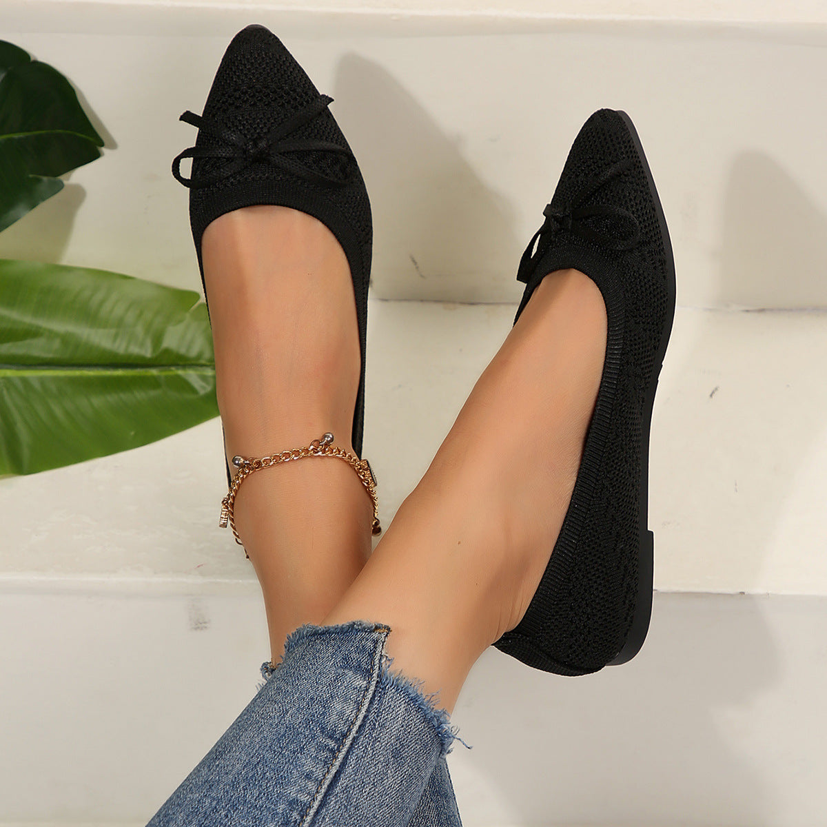 The Grace Bow Flat — Knit